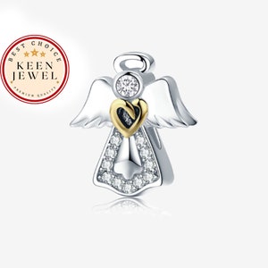 Guardian Angel Charm For Pandora Bracelet, Designer Charm For Bracelet, Birthday Gift For Her image 1
