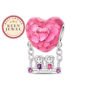 Pandora Fitting Sisters Love Charm - Sterling Silver Charm For Bracelet, Best Sister Gifts, Birthday Gifts For Sister, Roommate Gifts