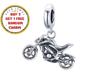 Berloque de motocicleta em prata esterlina para pulseira Pandora