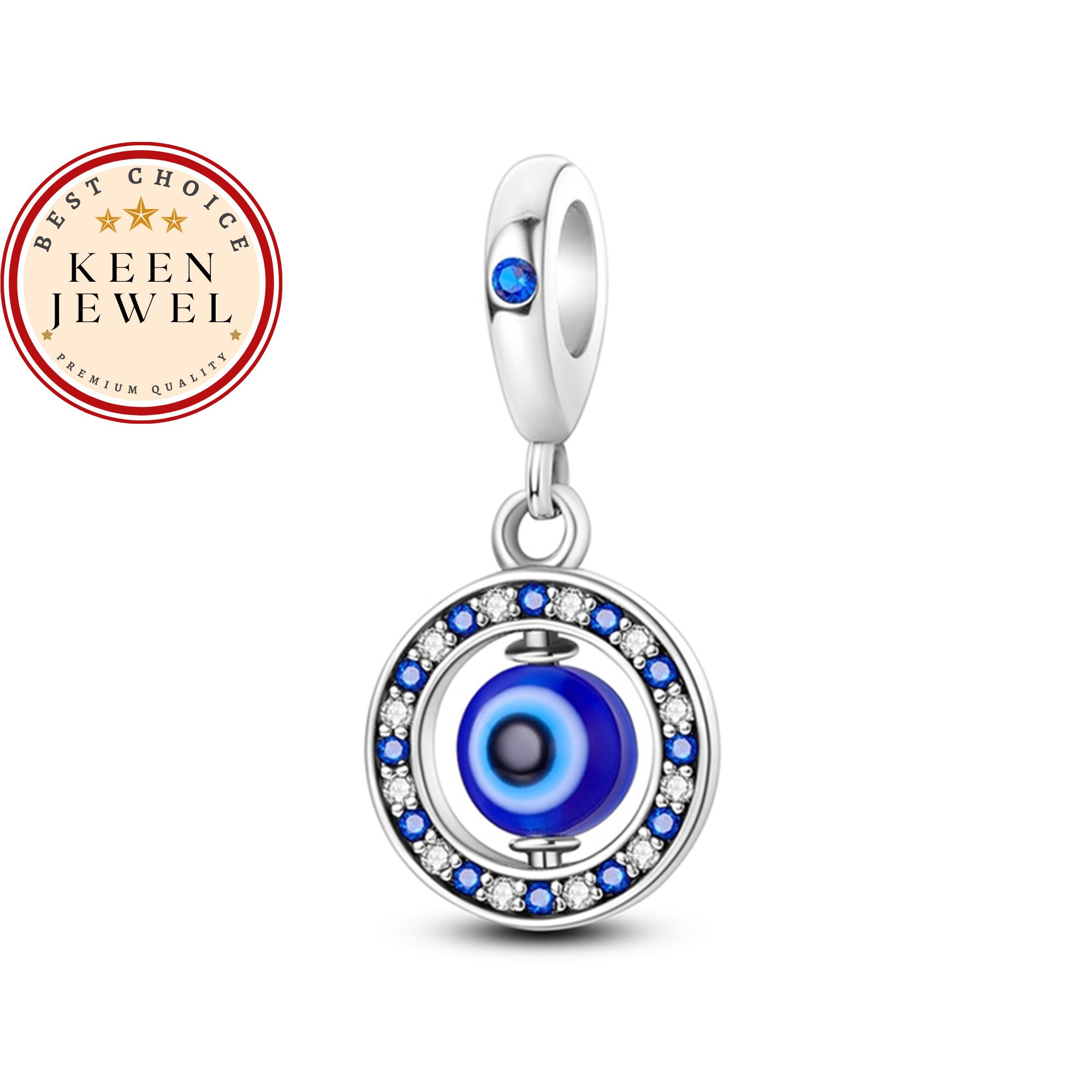 Pandora Fitting Evil Eye Dangle Charm for Bracelet Evil Eye Charm for Bracelet Best Friend Gifts for Her Christmas Gifts for Her