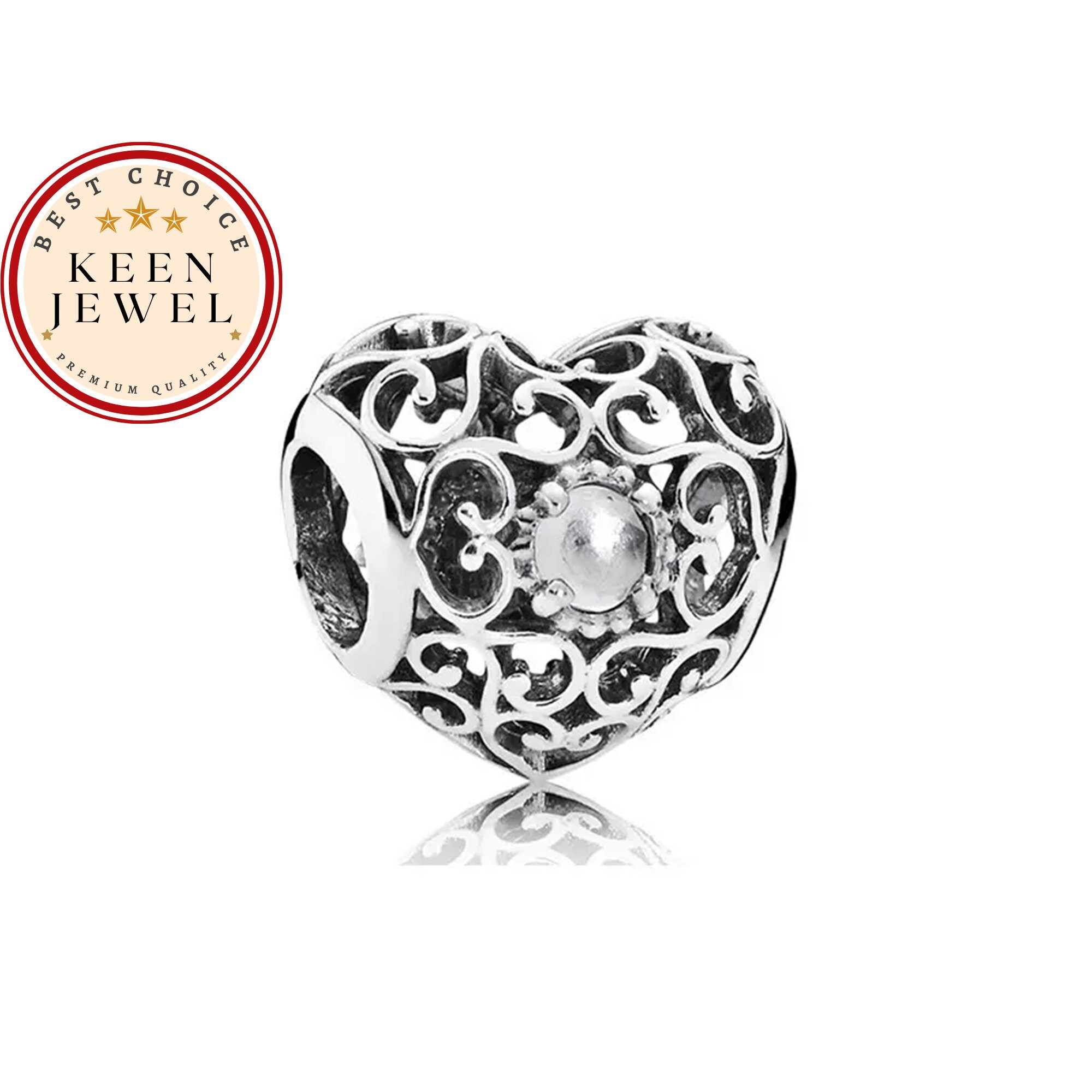 Heart April Birthstone Charm For Bracelet April Birthstone Charm For Birthday Gift Heart Charm For Bracelet