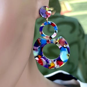 colorful resin earrings