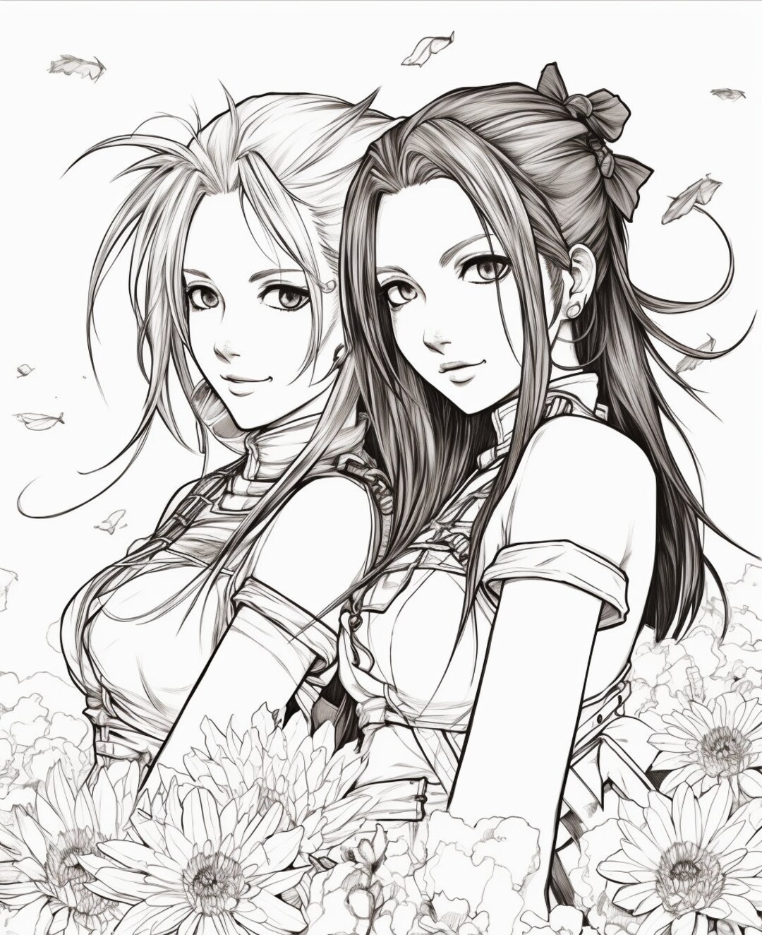 Tifa and Aerith Final Fantasy VII Printable Colouring Book - Etsy