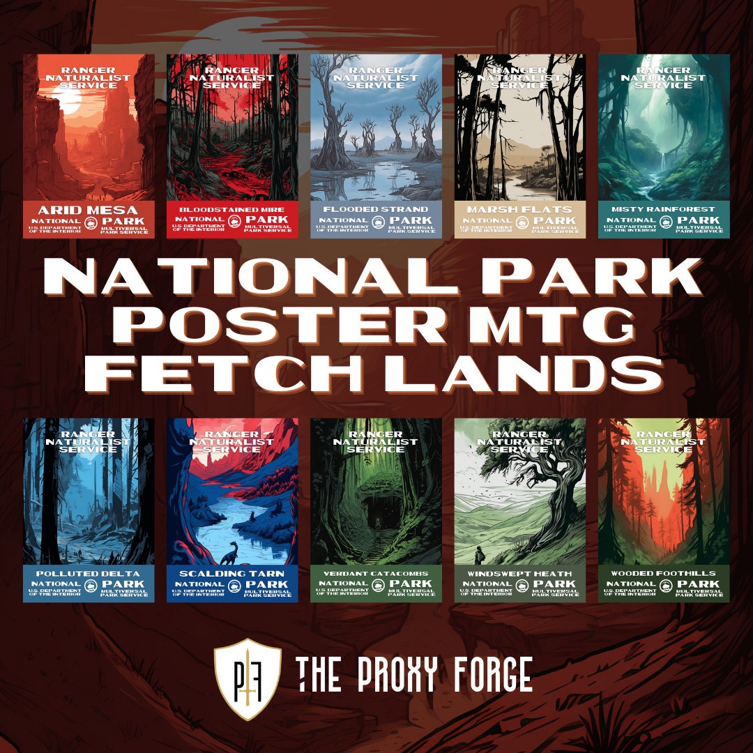 MTG Proxy Land Staples Pack National Park Poster Fetch Lands / Premium