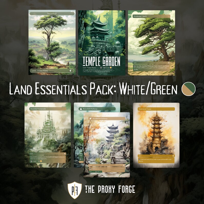 MTG EDH Land Essentials Pack White and Green / Dual Lands / Premium
