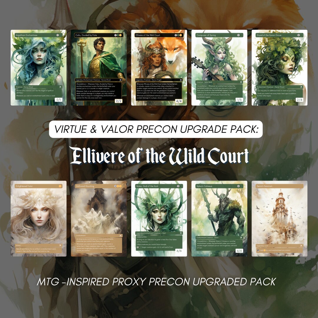 MTG Precon Upgrade Pack Ellivere of the Wild Court / Premium MTG Proxy Cards / Proxies / Cedh