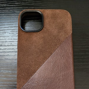Luxury Hand Made Genuine Alcantara Leather Back Case for Apple iPhone 14 MagSafe