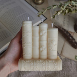 Large or Medium Book Stack Candle – Library Decor – Literary Home Accent – Dark Academia Gift for Book Lovers