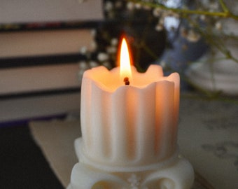 Pillar Soy Candle, Column Candle, Gift Idea, Bookish, Sculpture Candle, Readers Gift, Aesthetic Candle, Academia Aesthetic