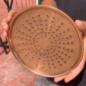Unlacquered Copper Rain Shower Head: Handcrafted Solid Copper Vintage Style