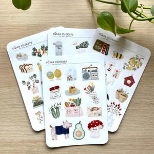 Stickers Pack | 4 Sticker Sheets, Bullet Journal Stickers, Cute Stickers, Planner Stickers
