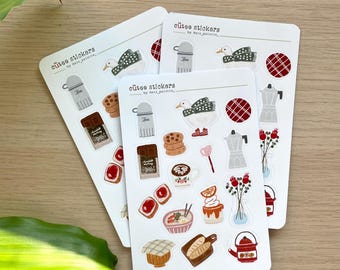 Cozy Sticker Sheet, Sticker Sheet, Journal Stickers, Cute Stickers, Planner Stickers, scrapbook sticker, cozy illustration, ORIGINAL DESIGN