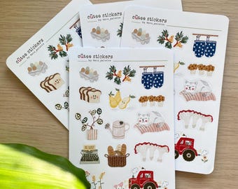 Cozy Sticker Sheet, Sticker Sheet, Journal Stickers, Cute Stickers, Planner Stickers, scrapbook sticker, cozy illustration, ORIGINAL DESIGN