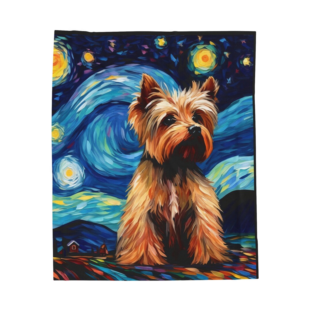 Custom Name Yorkie Blanket Starry Night Yorkie Blanket Throw Etsy