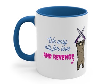 Taza de café con diseño de mapache asesino, 325 ml.