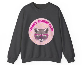 Sudadera con cuello redondo de mapache Reading Filth para mujer
