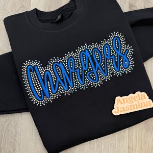Custom Chargers Sweatshirt - Football Team Shirt  - Embroidered & Bling Crewneck- Game Day Spirit Shirt