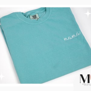 Mama T-Shirt, Embroidered Shirt for Mom, Small Mama T-shirt, Comfort Colors Mama T-shirt, Custom Mama T-shirt, Minimal Mama Tee