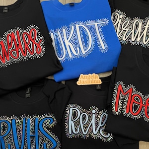 Custom Embroidered Bling Sweatshirt, Personalized Crewneck