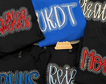 Custom Embroidered Bling Sweatshirt, Personalized Crewneck