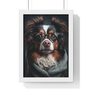Coole Hipster Hond met Bril | Klaar om af te drukken | Hoge resolutie | Woondecoratie | Digitaal downloaden