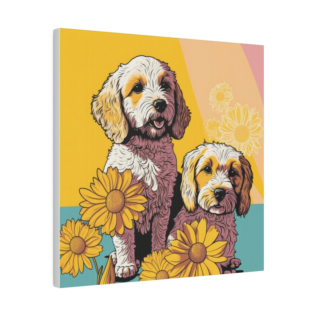 Two Dogs, Floral Pop Art Digital File | Ready to Print | Wall Art ...