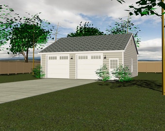 30' X 28' 2-Car Garage | Full Construction Plan