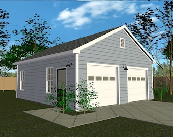 24' X 26' 2-Car Garage | Full Construction Plan