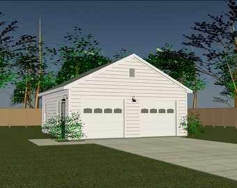 24' X 24' 2-Car Garage | Full Construction Plan