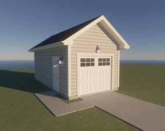 12' X 24' One Car Garage | Full Construction Plan