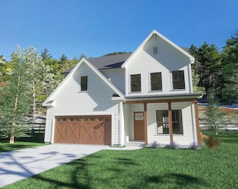 3 Bed - 2.5 Bath Modern Traditional House Plan | 2,401 Sq ft.| 37' W X 46' D