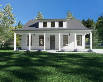 Small Cottage Farmhouse (Cresent) | 2 Bed - 1 Bath | 936 Heated Sq ft.| 36' W X 42'-3" D