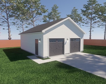 24' X 30' 2-Car Garage | Full Construction Plan