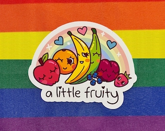 A Little Fruity LGBTQ+ Pride Matte Vinyl Sticker