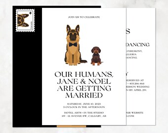 Dog Wedding Invitation Set — DIY or PRINTED