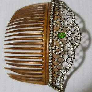 Edwardian c1900 antieke celuloid en pasta haarkam