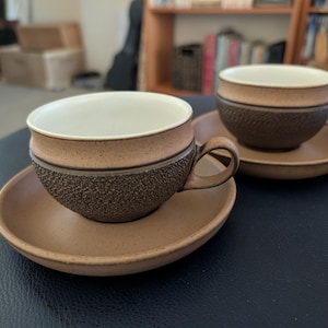 Vintage Denby Cotswold Cup & Saucer Set – Rustic English Stoneware, Unused