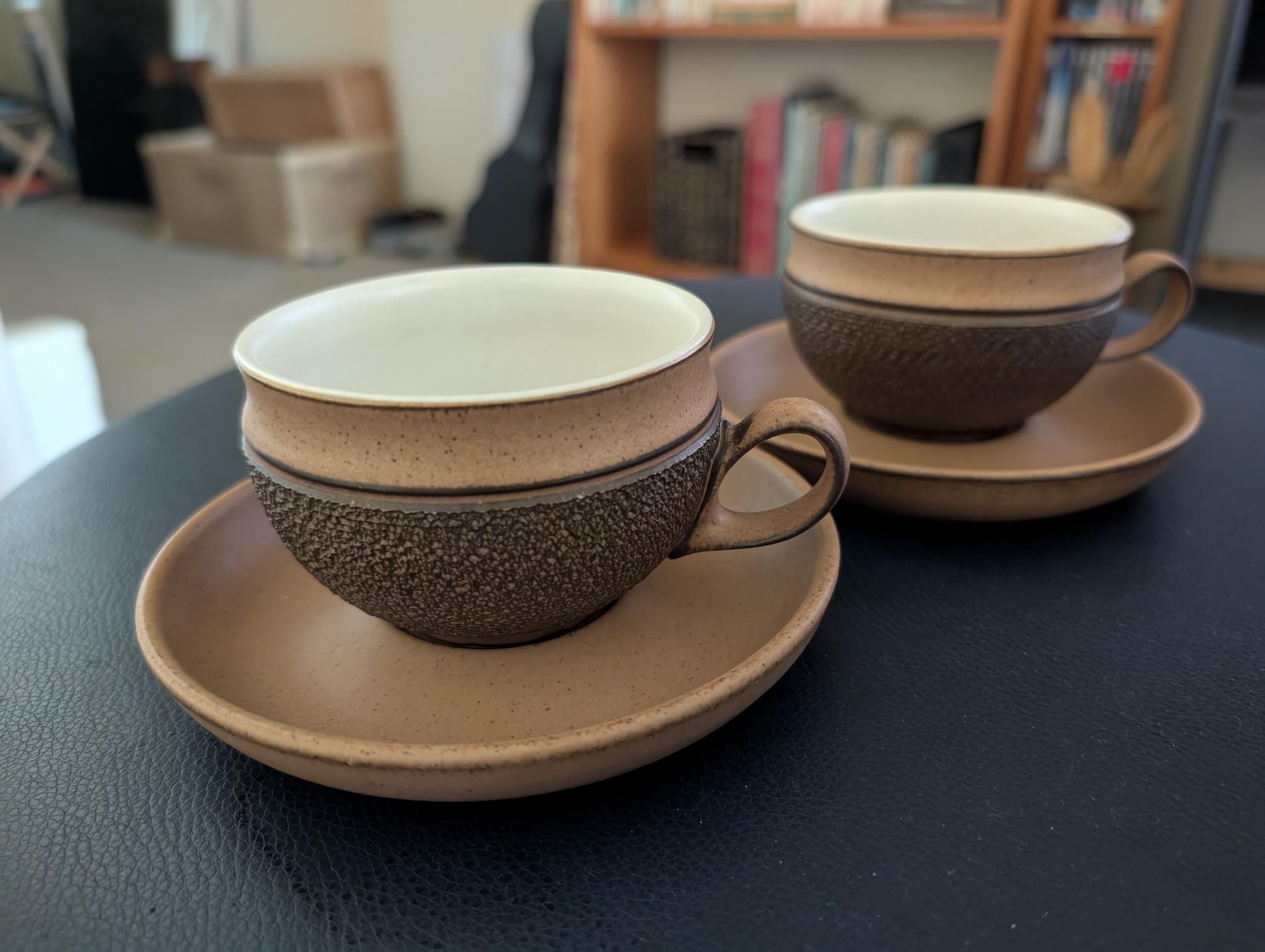 Vintage Denby Cotswold Cup Saucer Set – Rustic English Stoneware