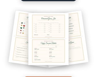 Christmas Party Games Bundle, 13 Printable Games, Holiday Party Activities, Christmas Game Cards, Instant Download PDF