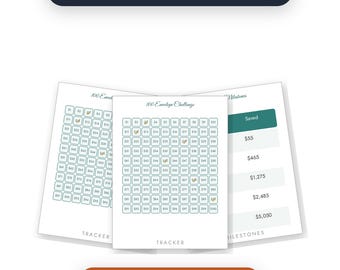 100 Envelope Challenge Printable, Savings Tracker 100 Envelopes, Money Saving Challenge Chart, Cash Stuffing Budget, Instant Download