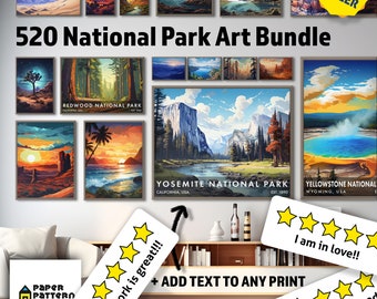 US National Park Art Prints Bundle, Nature Wall Art (Digital Download)