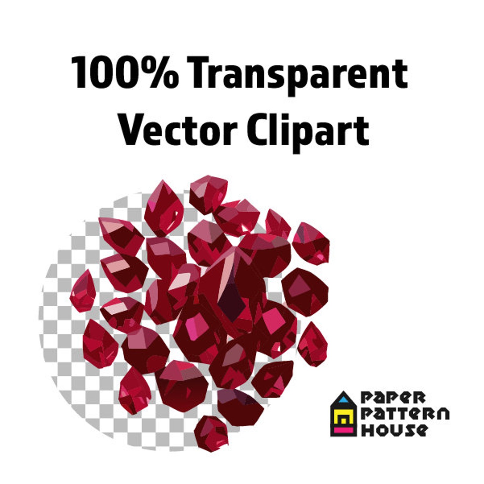 30 Ruby Gem Clipart Bundle 1, SVG Clipart, Ruby Vector Art, Commercial ...