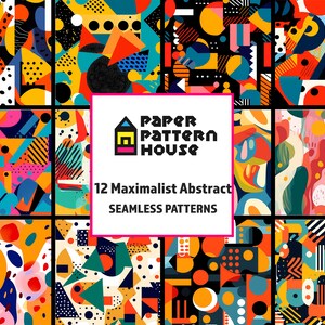 May include: A set of 12 colorful, abstract, geometric seamless patterns. The patterns are in a variety of colors, including red, yellow, blue, green, and black. The patterns are all geometric in nature, and they are all seamless, meaning that they can be tiled to create a larger pattern. The patterns are perfect for use in a variety of design projects, such as fabric, wallpaper, and website backgrounds.