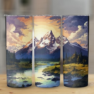 Grand Teton National Park, 20 oz Skinny Tumbler Sublimation Design, gerade & konisch Wrap, Tumbler Wrap, PNG, SVG, Instant Download