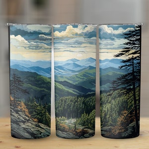 Great Smoky Mountains National Park, 20 oz Skinny Tumbler Sublimation Design, Straight & Tapered Wrap, Tumbler Wrap, Tumbler PNG, SVG