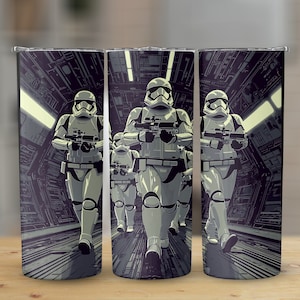 Star Wars Stormtrooper Tumbler Sublimation Design, Straight & Tapered (PNG, Instant Download)