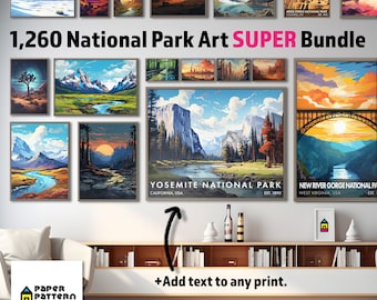 US National Parks Art Poster Bundle, Travel Decor (Digital Download)