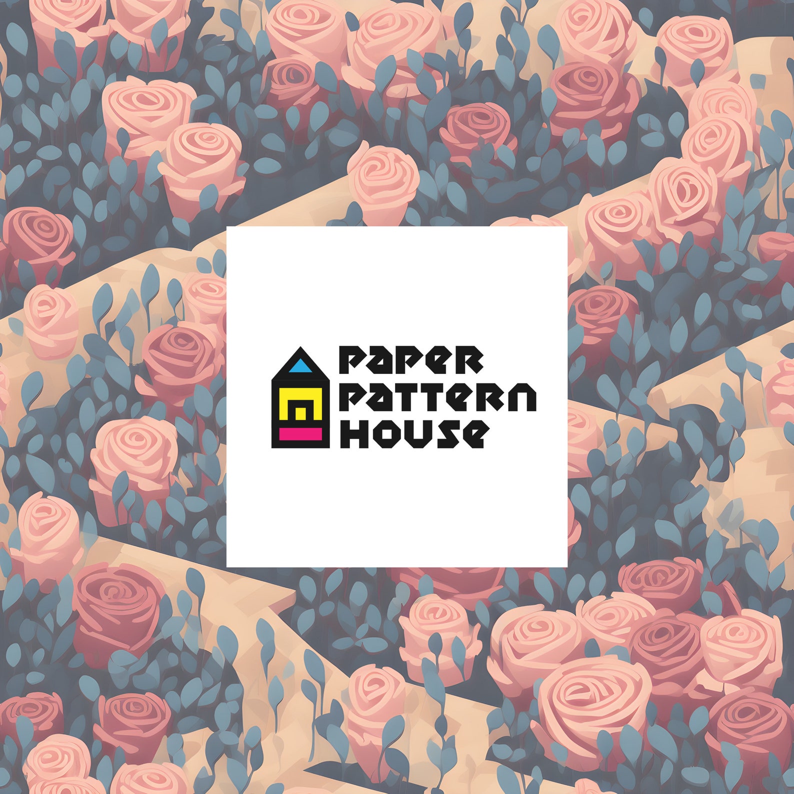Pattern Kmy Rose Flower Digital Paper Set, Botanical Wallpaper, Seamless Floral ...