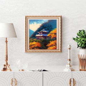 Home Decor Gift Autumnal Bliss: Mountain Retreat Wall Art (Digital & Downloadable)