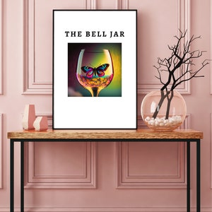 Wohndekor Geschenk Malerei, Digital Art Poster "The Bell Jar": Eine fesselnde Hommage an Sylvia Plath's Masterpiece
